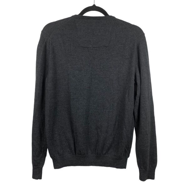 Calvin Klein CK Men’s Sz Med Gray Extra Fine Merino Wool Pull Over Crew Sweater - Picture 3 of 4